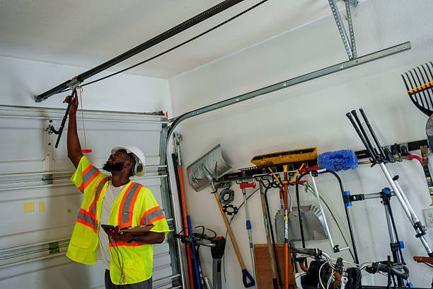 Professional Garage Door Panel Replacement technician working in Seminole County County, FL